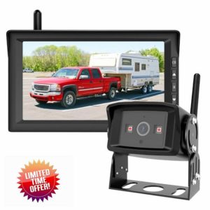 AUTO-VOX RV Backup Camera Wireless with 7" HD Split Screen Monitor Systems