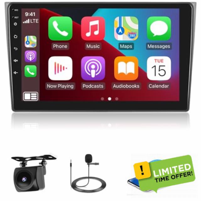 2+64G Car Radio for Mazda CX-9 CX9 CX 9 2006-2015 - Wireless Carplay & Android Auto - 9 Inch Android 13 Stereo with WiFi/EQ/GPS + AHD Rear View Camera