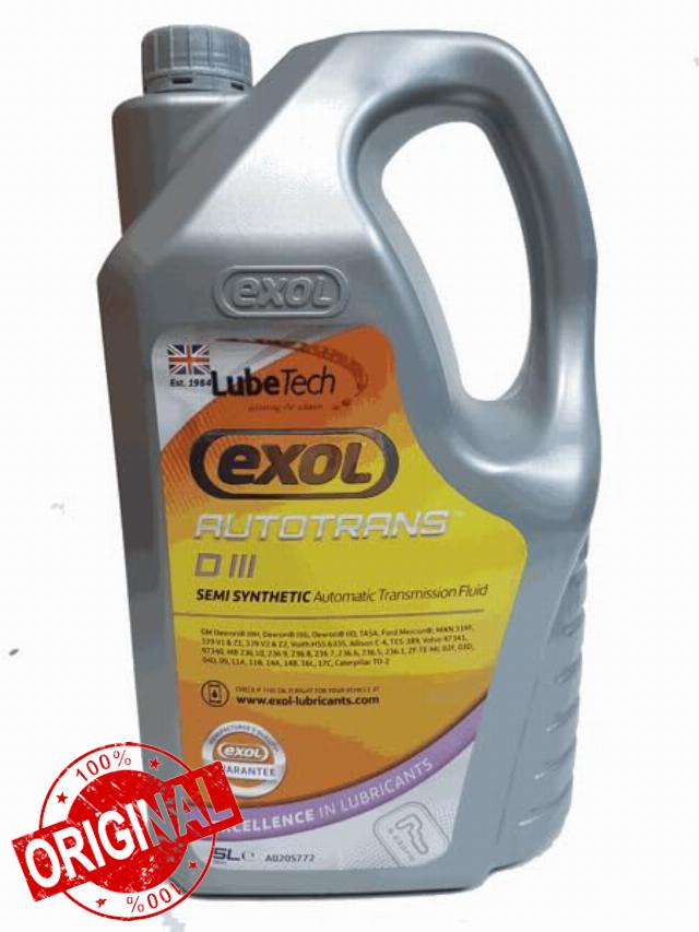 EXOL AUTOMATIC TRANSMISSION OIL ATF DEXRON 3 5LTR SEMI SYNTHETIC ATF FLUID