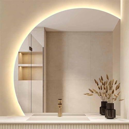 Half Moon Bathroom Mirror 100cm