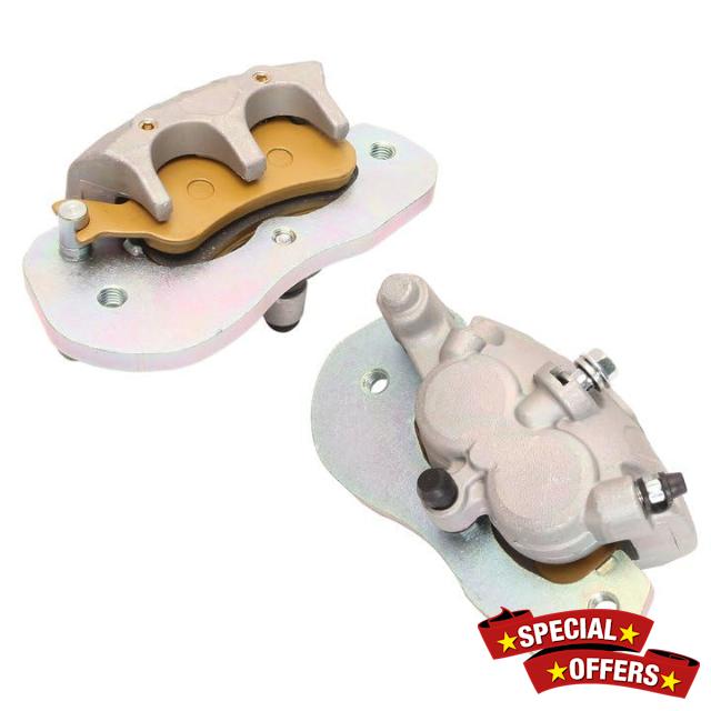 Front Brake Calipers & Sintered Pads Compatible with Can Am Maverick 2017-2022 for Defender 2016-2022 for Commander 2021-2022 OE:705601462 705601463 705601887 705601888