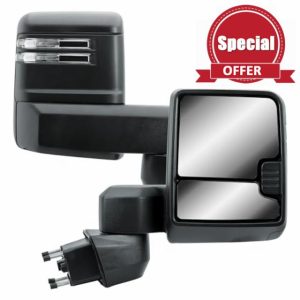 Passenger Right Side Door Towing Mirror Power and Heated with Signal Light No Spot Light with Back Cover For Chevrolet Silverado GMC Sierra 2500HD 3500HD from 2019 to 2024