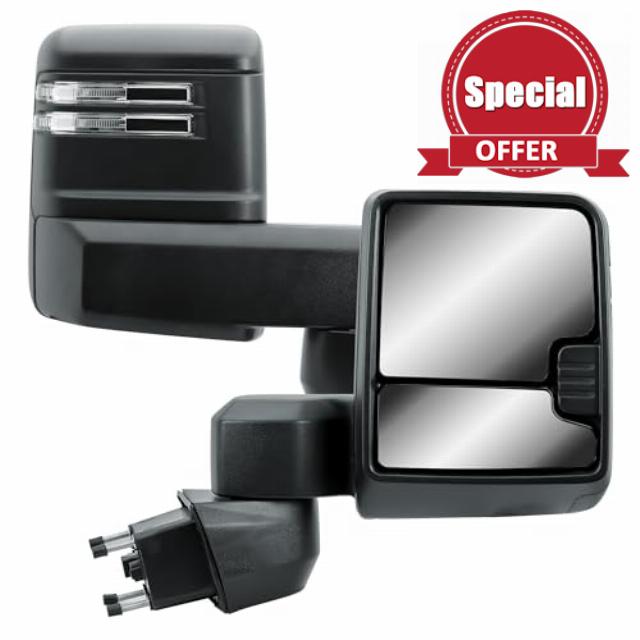 Passenger Right Side Door Towing Mirror Power and Heated with Signal Light No Spot Light with Back Cover For Chevrolet Silverado GMC Sierra 2500HD 3500HD from 2019 to 2024