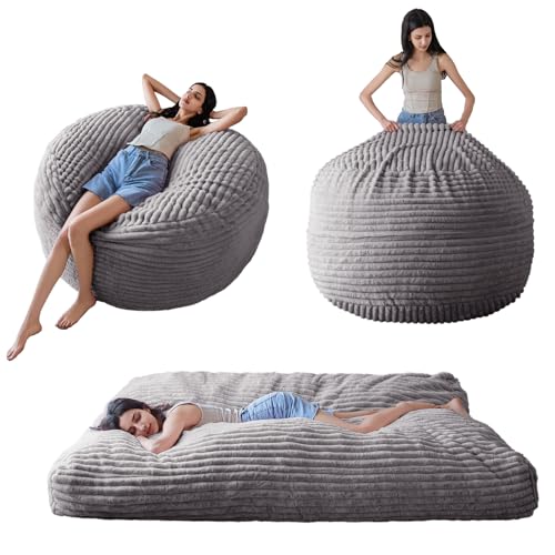 Convertible Beanbag Folds from Lazy Chair to Floor Mattress Bed