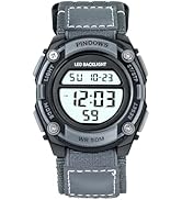 PINDOWS Mens Waterproof Digital Sport Watches, Chronograph Nylon Strap Unisex Watch Multifunction...