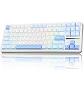 AULA F87 Wireless Mechanical Keyboard,75% TKL Gasket Custom Hot Swappable Keyboard,2.4Ghz/Type-C/...