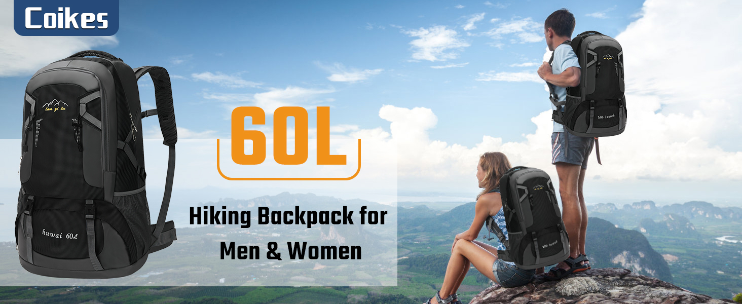 Hiking Backpack 60L Large Camping Rucksack Waterproof Backpacks
