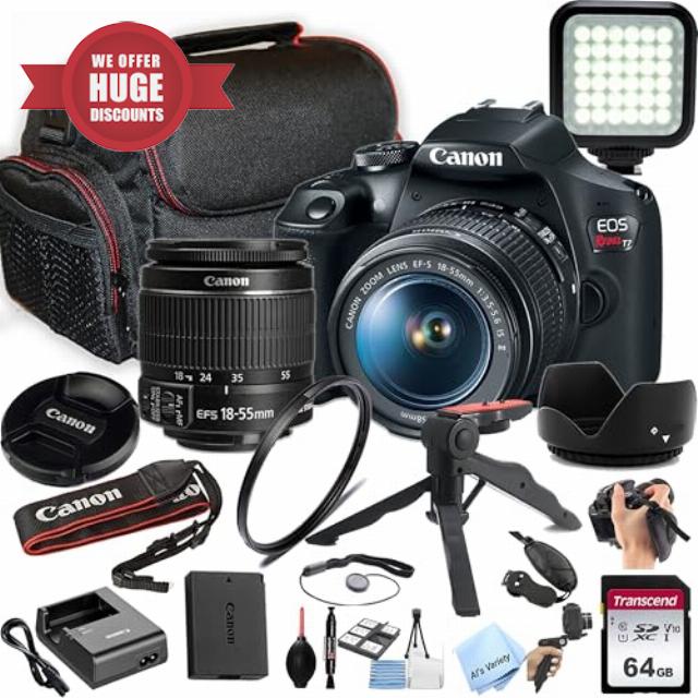 Canon EOS Rebel T7 DSLR Camera w/EF-S 18-55mm F/3.5-5.6 is II Zoom Lens + 64GB Memory