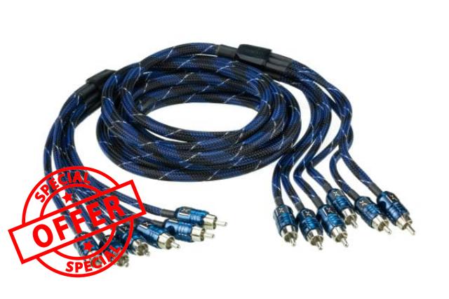 Scosche EFX Delta D20X6 6-Channel Multi-Core Twisted Pair RCA Interconnect Audio Cables - 6CH OFC Car Stereo Connector Cable - 20 Foot Male to Male