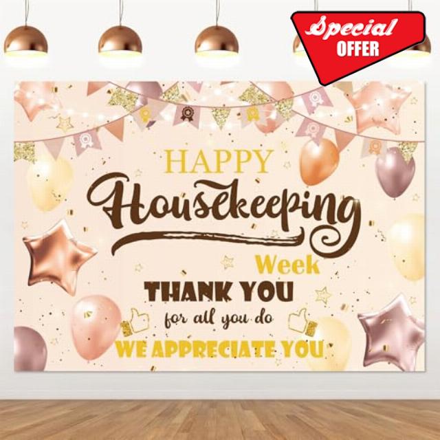 IRCOR Housekeeping Week Decorations Happy Housekeeping Week Backdrop Happy Housekeeping Week Decorations