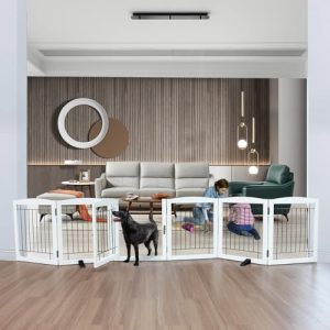 Wooden White Pet Gate for Doorway