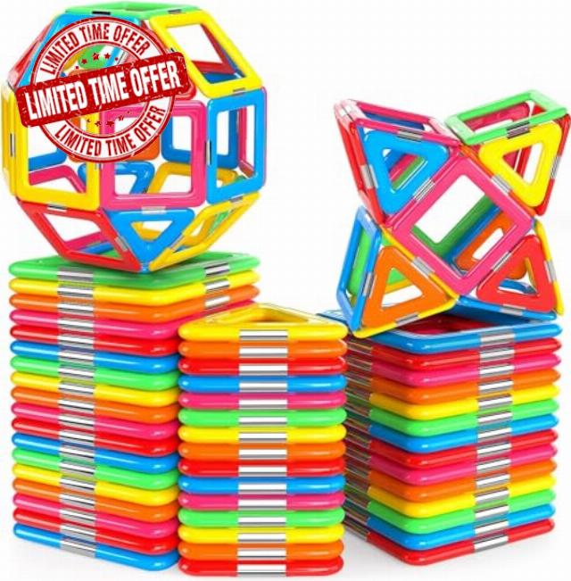 W&JOHNSON 72 pcs Magnetic Building Blocks for Kids