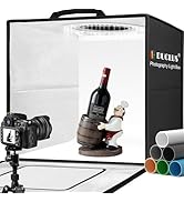 DUCLUS Light Box Photography 60 cm, Professional Portable Photo Studio Box 24 inches with 2 Movab...