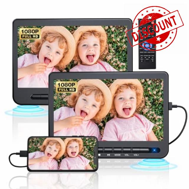 DESOBRY 10.5" Portable DVD Player for Car