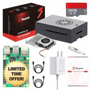 Starter Kit for Raspberry Pi 5 RAM 8GB - 64GB Edition of OS-Bookworm Pre-Loaded(Aluminum Case)