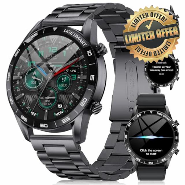 LIGE Smart Watch for Men AMOLED Display