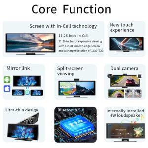 HD Touch Screen Double Din Car Stereo Wireless Apple CarPlay and Android Auto Navigation Siri Bluetooth All Vehicle