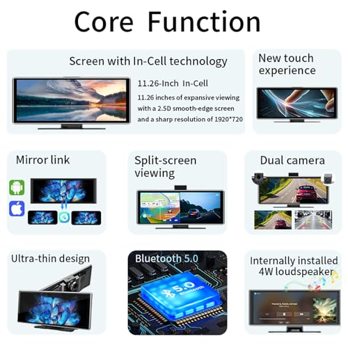 HD Touch Screen Double Din Car Stereo Wireless Apple CarPlay and Android Auto Navigation Siri Bluetooth All Vehicle