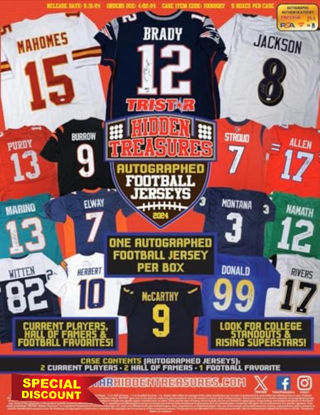 2024 Tristar Hidden Treasures Autographed Football Jersey Mystery Box
