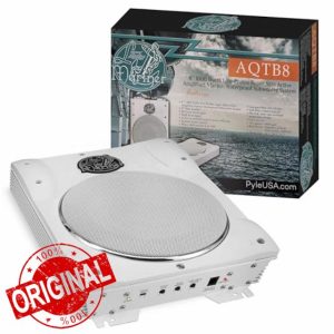 Lanzar 8'' Marine Subwoofer System – 1000W Waterproof Slim Amplified Woofer with RCA Low Level Input