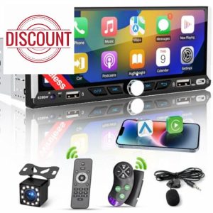 Single Din Car Radio Compatible with Wireless Apple CarPlay