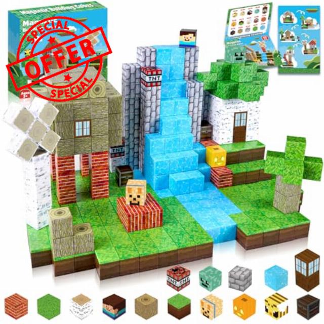 Magnetic Blocks-100PCS Magnetic Building Blocks Magnetic Tiles Stacking