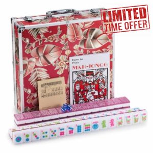 American Mahjong Set Large 174 Acrylic Mahjong Set Pink 1.6 "Large American Mahjong Game Set and a Mahjong Gift Box