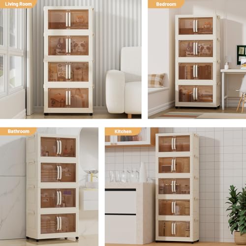 Collapsible Storage Bins with Magnetic Door