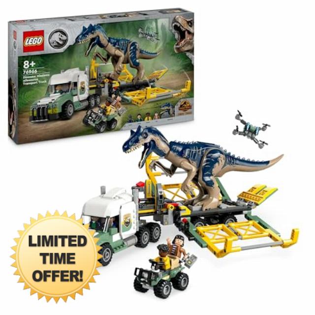 LEGO Jurassic World Dinosaur Missions: Allosaurus Transport Truck Toy