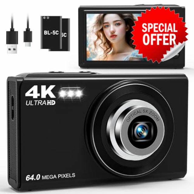 Digital Camera for Photography with 5X Optical Zoom