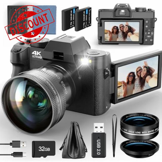 48MP Digital Cameras for Photography with WiFi & App Control