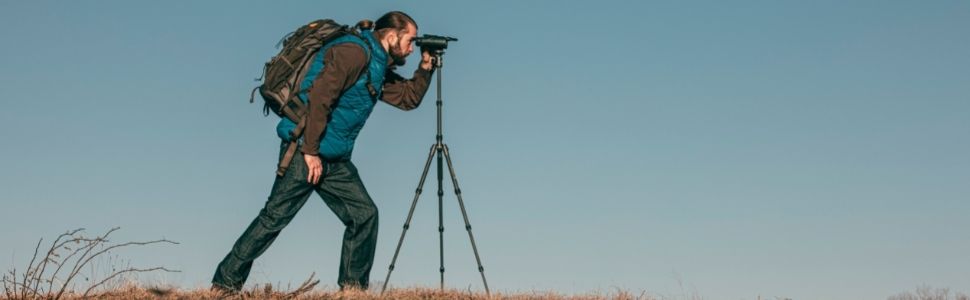 Vanguard VEO HD2 Binoculars on tripod with BA-185 Tripod Adaptor