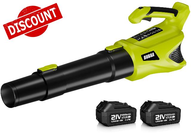 Cordless Leaf Blower 21V Electric Leaf Blower Cordless with 2x4.0Ah Battery and Charger