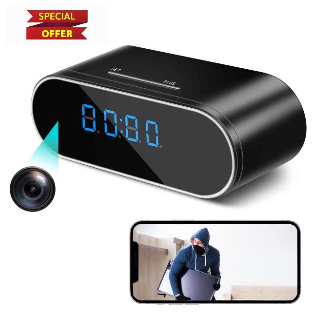 WiFi Spy Camera Clock 1080P HD Hidden Camera Wireless Small Hidden Camera for Home Security Mini Indoor Secret Surveillance Camera Nanny Cam with APP Control Night Vision and Motion Detectio