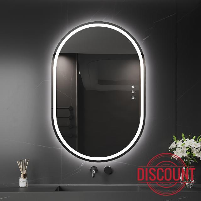 24 x 36 Oval LED Bathroom Mirror with Lights