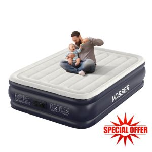Air Mattress Full with Built in Pump，18''Inflatable Mattress of Upgraded Vertical Beams，Self Inflatable/Deflation Blow Up Mattress in 3 Mins