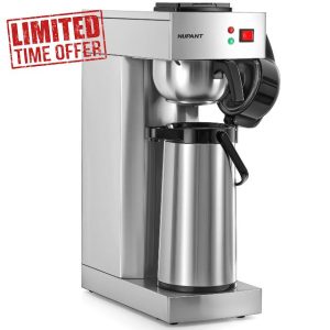 Commercial Airpot Coffee Maker 2.2L/74oz Dirp Coffee Brewer with 24H Insulated Thermal Carafe Stainless Steel Pour Over Coffee Machine 120V/1450W Coffee Dispenser for Café Restaurant Cafateria