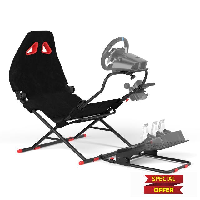 DIWANGUS Racing Wheel Stand Sim Racing Cockpit with Racing Chair Seat Foldable Adjustable Sim Racing Cockpit for Logitech G29 G920 G923 G27 G25 T248X T248 T300RS T150 458 TX Xbox PS4 PS5