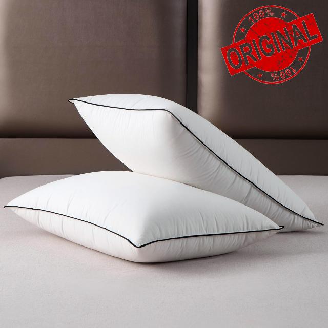 Luxury White Goose Down Pillows Standard Size - 750+ Fill Power - 480 Thread Count 100% Cotton Shell - Soft and Support Down Bed Pillow for Back