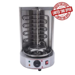 Electric Vertical Broiler Shawarma Machine Stainless Steel Rotating Broiler Grill 1.6kW Kebab Gyro Rotisserie Oven 110V Suitable for Kebabs
