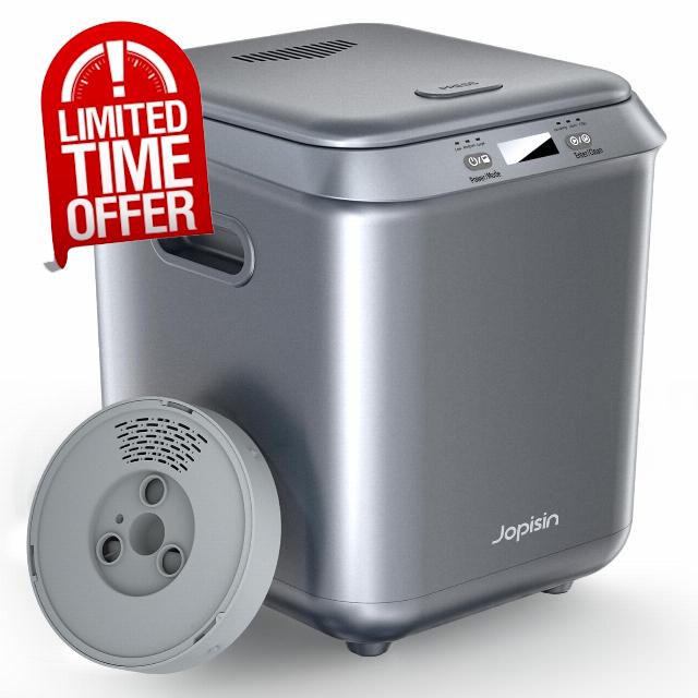 Electric Kitchen Composter for Indoor: 2.5L Large Capacity Odorless Smart Compost Bin with Detachable Carbon Filter