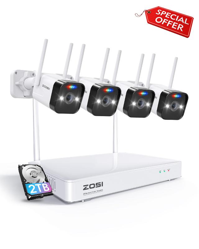ZOSI 2K Wireless Security Camera System with 2TB HDD