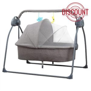 S-C901 Foldable Electric Baby Bassinet Baby Swing Bed Bedside Sleeper Baby Crib for Infants 5 Speeds & 4 Timer & 12 Preset Lullabies Supports BT Connection USB Flash Drive Washable with