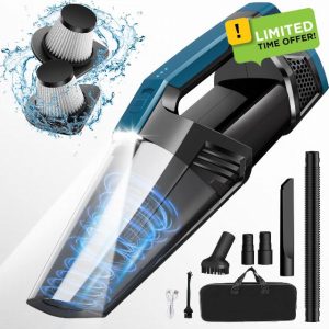 Cordless Car Vacuum Lightweight High Power Handheld Vacuum Cleaner with LED Light