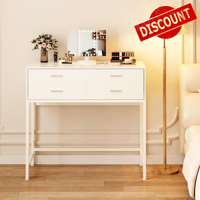 LIDYUK Vanity Desk with Mirror and Lights