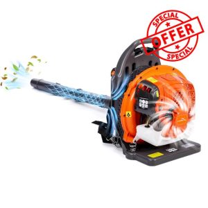 65CC 2-Stroke 850CFM 230MPH Gas Powered Backpack Leaf Blower with Powerful Clearing Performance