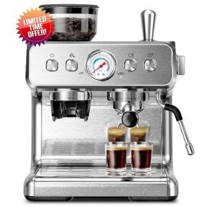 AGLUCKY 15 Bar Espresso Machine with Grinder