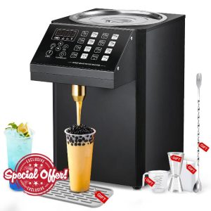 Automatic Fructose Dispenser: [No-Drip Nozzle] [1S Fast Dispensing] 8.45QT Stainless Steel Commercial Syrup Dispenser for Bubble Tea Equipment