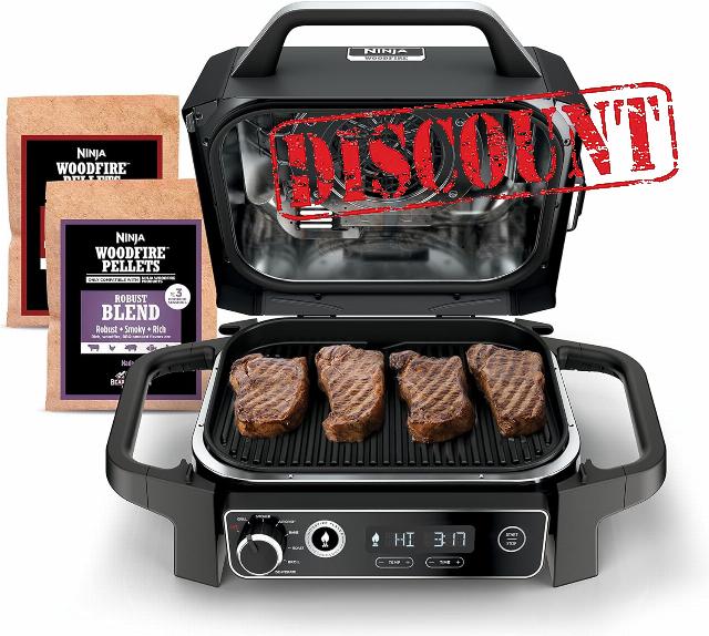 Ninja OG701 7 in 1 Outdoor Elecrical Gill & Smoker - Best for Grilling