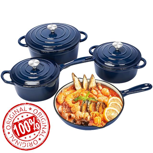 Qulimetal Nonstick Enameled Cast Iron Cookware Set